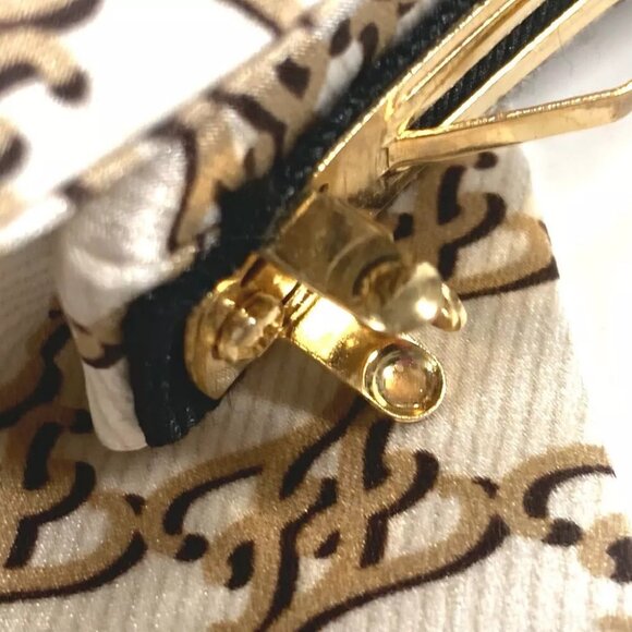 FENDI FXT114 Logo ribbon Hair clip hair accessories Barrette silk Beige - Picture 14 of 15